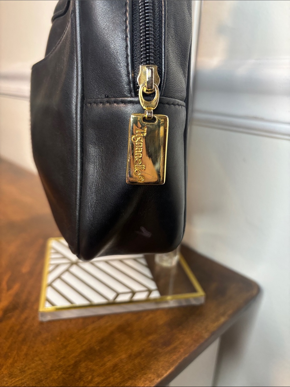 Tignanello Black Leather Satchel - Picture 5 of 16